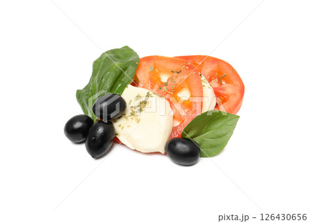 PNG, Salad Caprese, isolated on white background 126430656