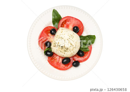 PNG, Salad Caprese, isolated on white background PNG, Salad Caprese, isolated on white background 126430658