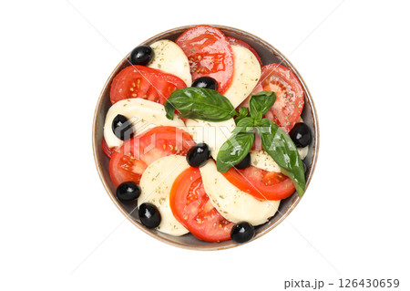 PNG, Salad Caprese, isolated on white background PNG, Salad Caprese, isolated on white background 126430659