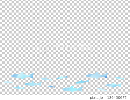 一群淡藍色的魚遊動的水彩風格背景插圖 一群淡藍色的魚遊動的水彩風格背景插圖 126430675