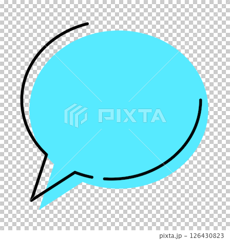 Simple speech bubble, circle, blue Simple speech bubble, circle, blue 126430823