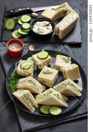 cucumber sandwiches with tasty cream cheese spread cucumber sandwiches with tasty cream cheese spread 126430885