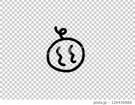 可愛輕鬆的西瓜單色圖標 126430988