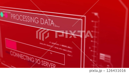 Image of digital data processing over computer screen 126431016
