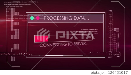 Image of digital data processing over computer...のイラスト素材 [126431017 ...