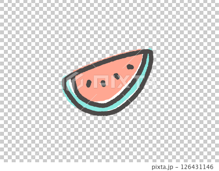 A cute and relaxed watermelon icon 126431146