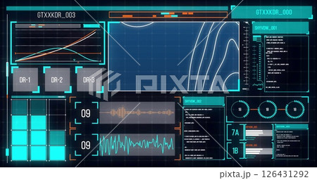 Image of digital data processing over computer screens 126431292