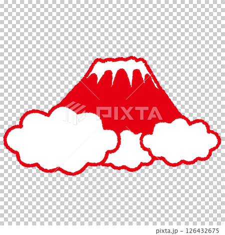 Stamp-style illustration of Mt. Fuji Stamp-style illustration of Mt. Fuji 126432675