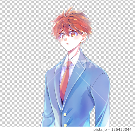 A student in a blazer with a sad expression 126433044