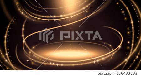 Golden award ceremony stage with glittering lines Golden award ceremony stage with glittering lines 126433333