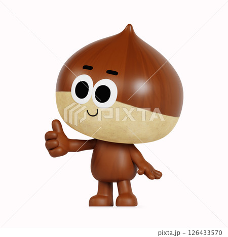Cute anthropomorphic local specialty chestnut character 126433570