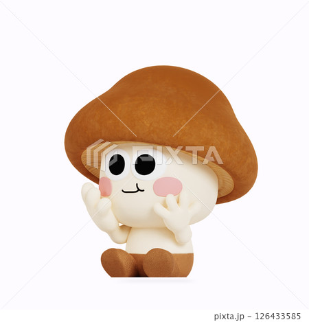 Cute anthropomorphic local specialty mushroom character 126433585