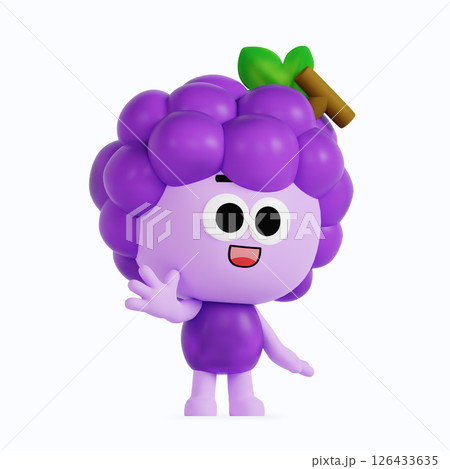 Cute anthropomorphic local specialty grape character 126433635