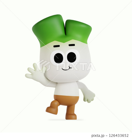 Cute local specialty green onion character Cute local specialty green onion character 126433652