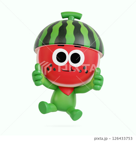 Cute local specialty watermelon character Cute local specialty watermelon character 126433753
