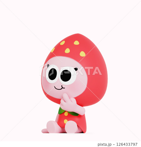 Cute local specialty strawberry character 126433797