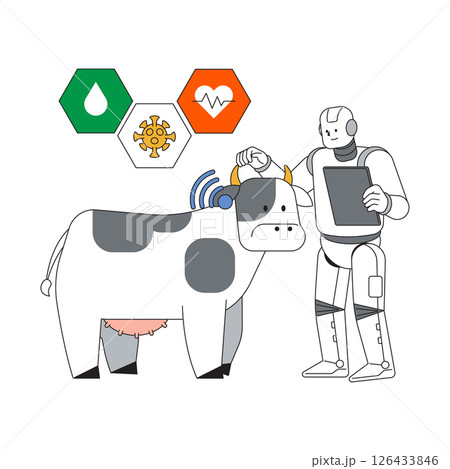Robots that care for livestock in a farm environment with innovative technology Robots that care for livestock in a farm environment with innovative technology 126433846