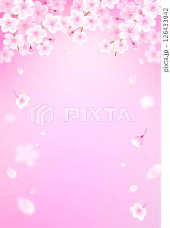 Shopping event banner with fluttering cherry blossoms 126433942