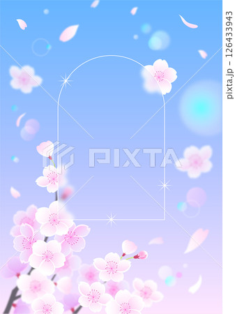 Shopping event banner with fluttering cherry blossoms 126433943