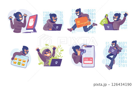 Illustrations for Raising Awareness Around Digital Theft and Cybersecurity Issues Illustrations for Raising Awareness Around Digital Theft and Cybersecurity Issues 126434190
