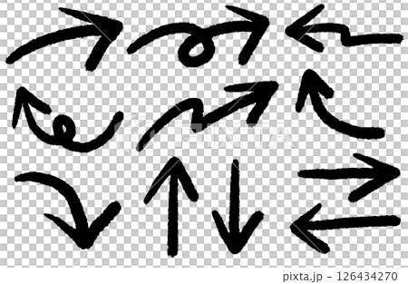 簡單的手繪箭頭設定向量 126434270