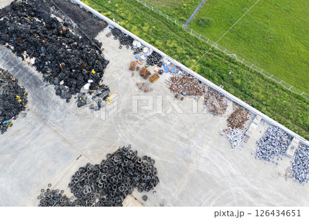 Aerial view of industrial waste processing plant 126434651