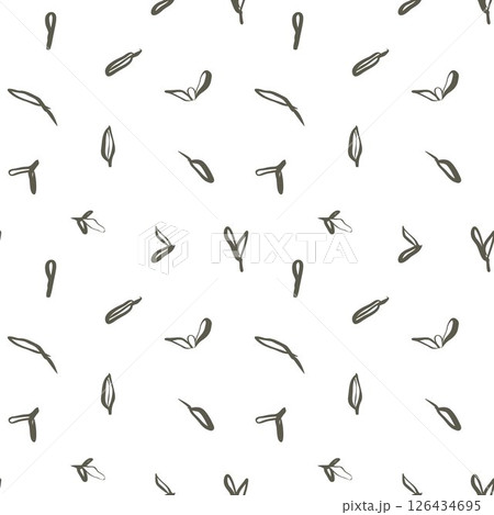 Seamless thyme leaf pattern in warm green on white for packaging textiles and kitchen design Seamless thyme leaf pattern in warm green on white for packaging textiles and kitchen design 126434695