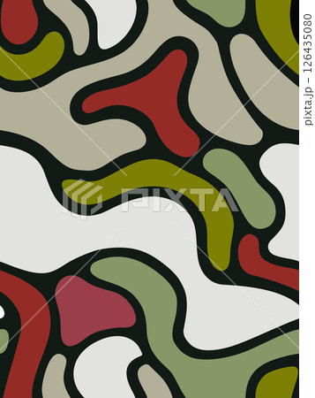 Retro Inspired Abstract Seamless Pattern with Bold Colors 126435080