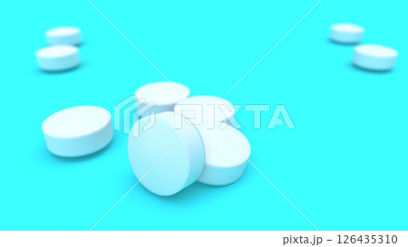 散らばった錠剤のCGイメージ 126435310