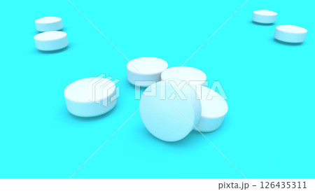散らばった錠剤のCGイメージ 126435311