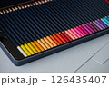 Set of color pencils in pencil case 126435407