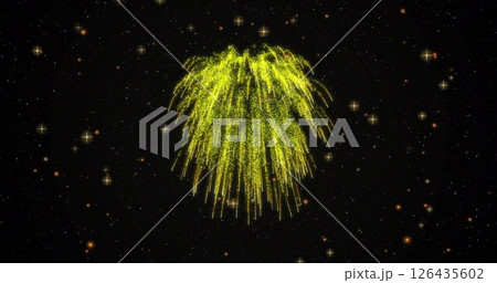 Image of glowing light spots moving over black background 126435602