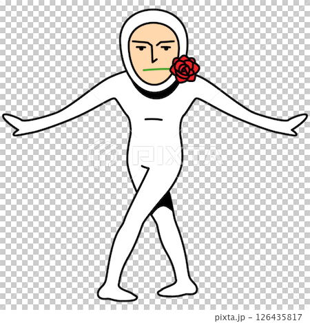 A person in white tights posing A person in white tights posing 126435817