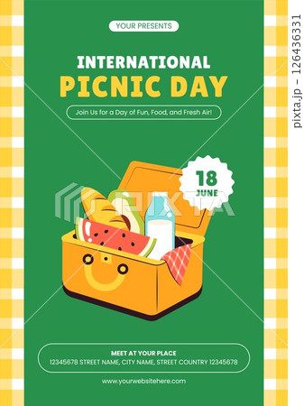 International Picnic Day Social Flyer with Nature and Food 126436331