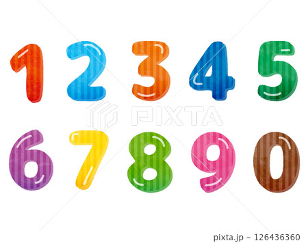 ストライプの数字セット 126436360
