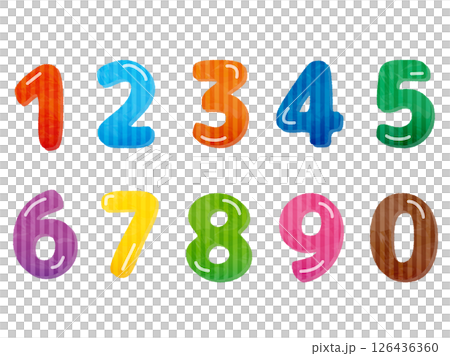 ストライプの数字セット 126436360
