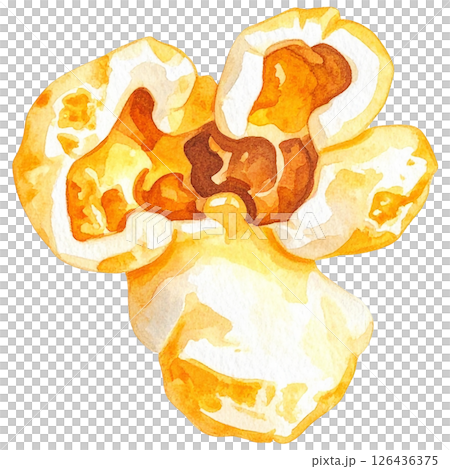 watercolor popcorn clipart bundle includes a variety of delicious snack-themed illustrations in striped buckets, paper bags, food stalls, popcorn trucks, and assorted gourmet toppings.  126436375