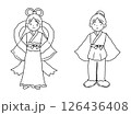 かなしい顔の織姫と彦星 126436408