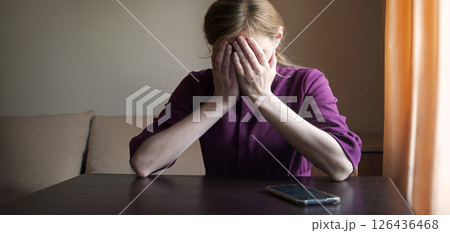 Sad girl praying to God Sad girl praying to God 126436468