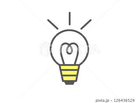 ぴかっと光っている電球のイラスト 126436529
