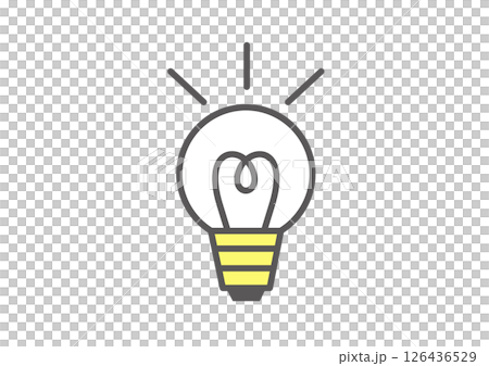 ぴかっと光っている電球のイラスト 126436529