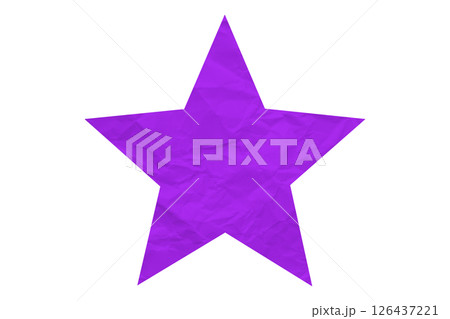 Crumpled purple star pattern stickers, separated on a transparent background. 126437221