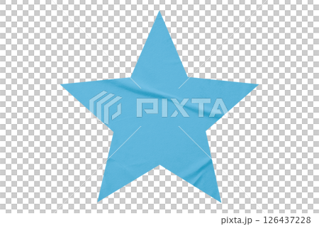 Crumpled light blue star pattern stickers, separated on a transparent background. Crumpled light blue star pattern stickers, separated on a transparent background. 126437228