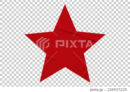 Crumpled red star pattern stickers, separated on a transparent background. Crumpled red star pattern stickers, separated on a transparent background. 126437229