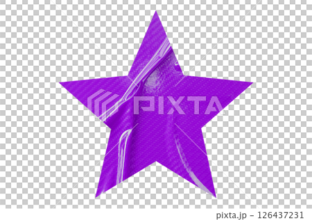 Crumpled purple star pattern stickers, separated on a transparent background. Crumpled purple star pattern stickers, separated on a transparent background. 126437231