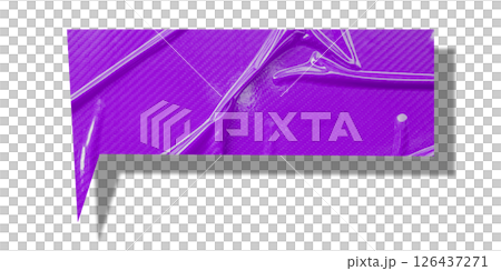 Purple speech bubble crumpled paper isolated on transparent background 126437271