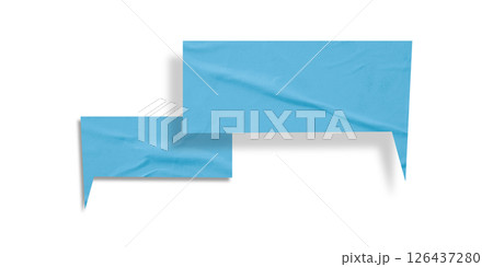 Light blue speech bubble crumpled paper isolated on transparent background 126437280