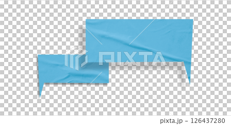 Light blue speech bubble crumpled paper isolated on transparent background 126437280