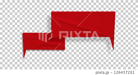 Red speech bubble crumpled paper isolated on transparent background 126437281