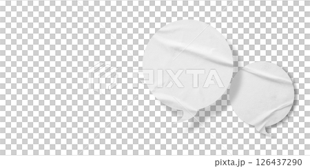 White speech bubble crumpled paper isolated on transparent background 126437290